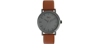 Tko Men's Minimalist Miller Modern Traveler Watch with Genuine Leather Band