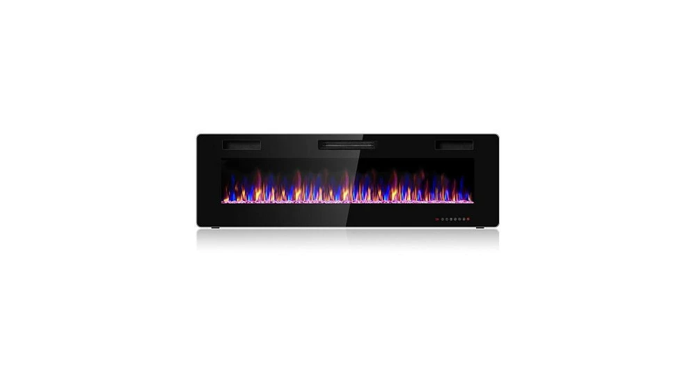 Slickblue 60 Inch Ultra Thin Electric Fireplace with 2 Heat Settings