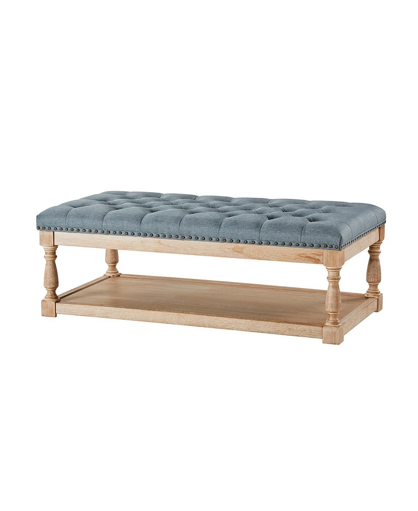 Conelius Modern Tufted Rectangle Cocktail Ottoman with Storage Tray