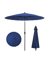 Slickblue 9 Feet Round Patio Umbrella with 18 Fiberglass Ribs