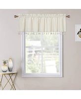 Caromio Tassels Velvet Kitchen Window Valance Curtain, 52" x 15"