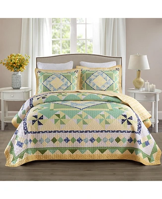 MarCielo 3 Pcs Summer Lightweight Quilt Bedspread Set B197 Queen