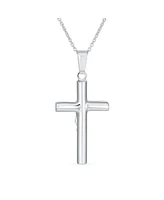 Bling Jewelry Simple Christian Catholic Religious Jewelry Large Jesus Crucifix Cross Necklace Pendant For Women Sterling Silver 2 Inch