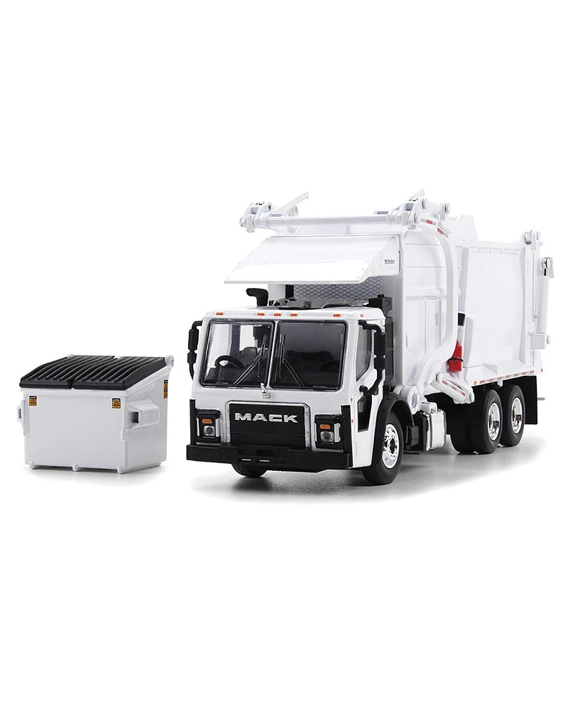 First Gear Dcp 1/64 White & Mack Lr w/ McNeilus Meridian Fel Refuse Body & Refuse Bin