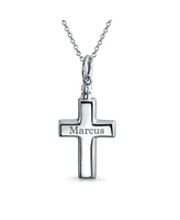 Bling Jewelry Large Cross Locket Pendant For Women Memorial Cremation Urn Holder Necklace For Ashes Sterling Silver