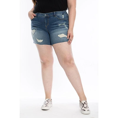 Slink Jeans Plus Size Denim Mid Rise Shorts