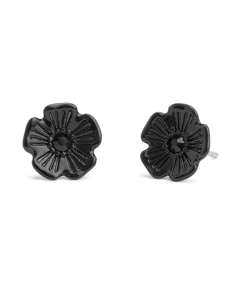 Coach Women's Faux Stone Signature Tea Rose Stud Earrings