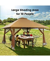 Slickblue 13 x 13 Feet Pop-up Instant Gazebo Canopy Tent with Mesh Sidewall