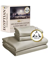 California Design Den Certified Luxury 100% Egyptian Cotton Sheets, Full Sheets for Bed, 4 Piece Deep Pocket Bed Set, Sateen Cooling