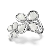 Judith Ripka Jardin Double Flower Ring With Mother of Pearl