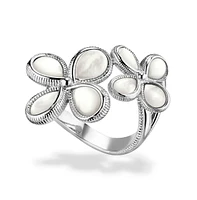 Judith Ripka Jardin Double Flower Ring With Mother of Pearl