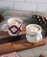 Thirstystone Stackable Mugs with Christmas Trees, Set of 2