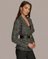 Donna Karan Women's Belted Tweed Blazer