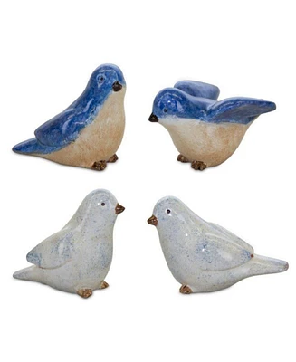 Slickblue Blue Birds Sitting Figurine (Set of 4)