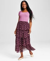 And Now This Women's Floral-Print Tiered Maxi Skirt, Created for Macy's