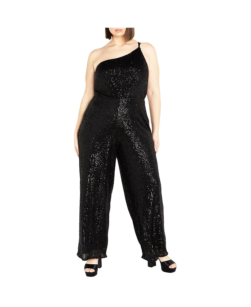 City Chic Women's Savanna Sequined Jumpsuit