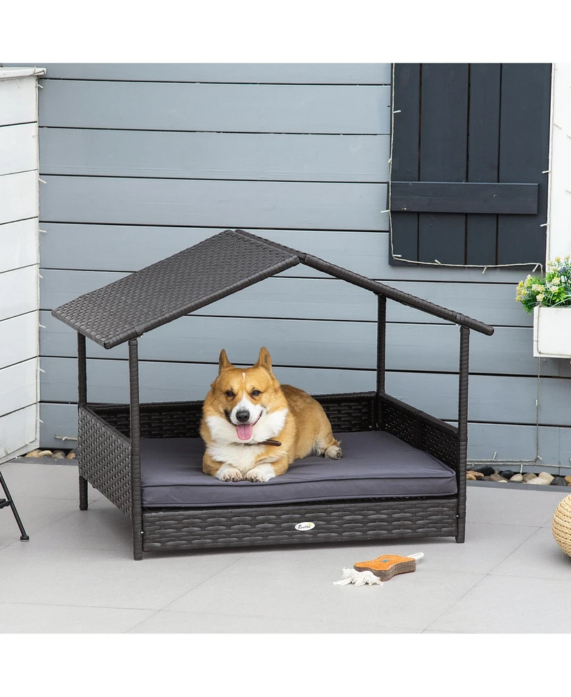 Streamdale Furniture Durable Outdoor Dog Bed with Cozy Cushion and Canopy