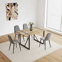 Streamdale Furniture Modern Rustic Farmhouse Dining Table with Industrial Metal Frame