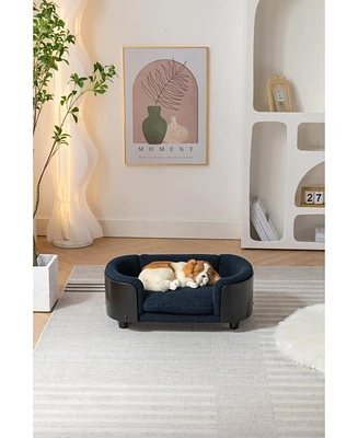 Streamdale Furniture Stylish Contemporary Dog Bed with Washable Cushion and Chic Wood Legs