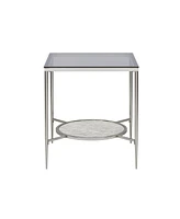 Simplie Fun Adelrik End Table in Glass & Chrome Finish