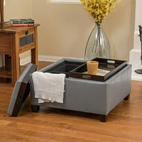 Streamdale Furniture Contemporary Ottoman with Storage, Tray Top, and Reversible Accent