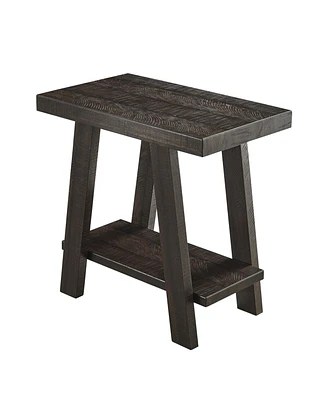 Simplie Fun Wood Shelf Side Table in Weathered Espresso