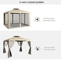 Streamdale Furniture Spacious Canopy Gazebo with Mesh Walls for Protection and Ventilation