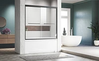 56-60" x 62" Tempered Glass Walk-In Shower Door with Stainless Steel Hardware