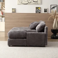 Simplie Fun Elegant Corduroy Sofa Bed with Square Arms and Plush Cushion