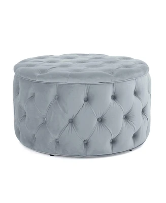 Simplie Fun Ottoman Velvet Modern Glam Button Tufted