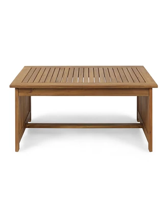 Simplie Fun Acacia Wood Coffee Table with Brown Patina Finish