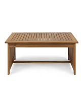 Simplie Fun Acacia Wood Coffee Table with Brown Patina Finish