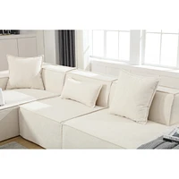 Streamdale Furniture Modern Sectional Sofa with 2 Pillows and 1 Waist Pillow