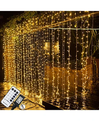 Maggift Led Curtain Lights 8 Modes Plug-In Fairy with Remote for Party Decorations