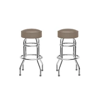 Emma+Oliver 2 Pack Double Ring Chrome Barstool