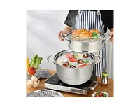 Slickblue 3 Tier Stainless Steel Cookware Pot Saucepot Steamer