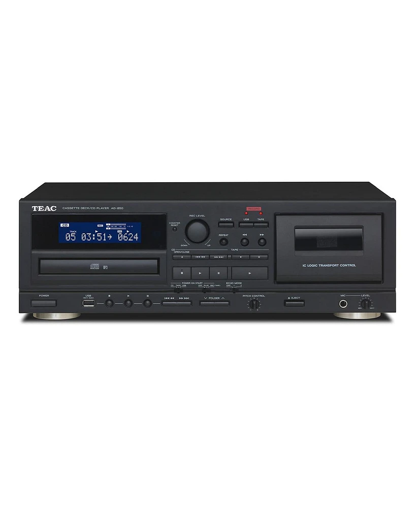 Teac Ad-850-se Cassette Deck and Cd Player with Microphone Input and Digital Recording Capability