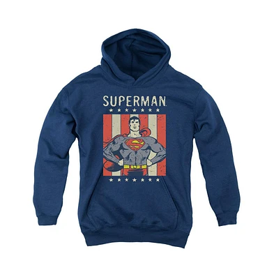 Dc Comics Boys Youth Retro Liberty Pull Over Hoodie / Hooded Sweatshirt