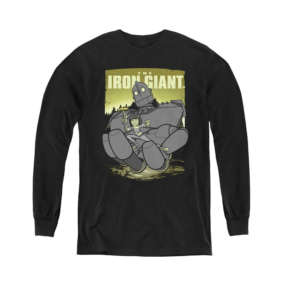 Iron Giant Boys Youth Helping Hand Long Sleeve Sweatshirts