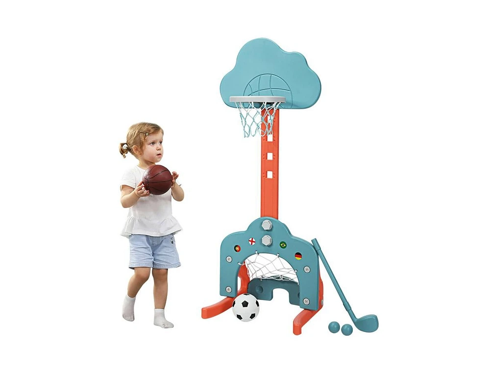 Slickblue 3-in-1 Kids Basketball Hoop Set with Balls