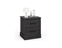 Slickblue Wood Compact Floor Nightstand with Storage Drawers