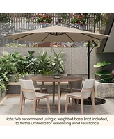 Slickblue 10 Feet Patio Offset Umbrella with 112 Solar-Powered Led Lights