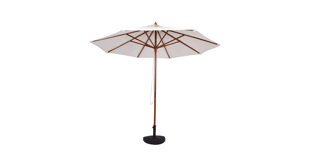 Slickblue 10' Adjustable Wooden Outdoor Umbrella Sunshade