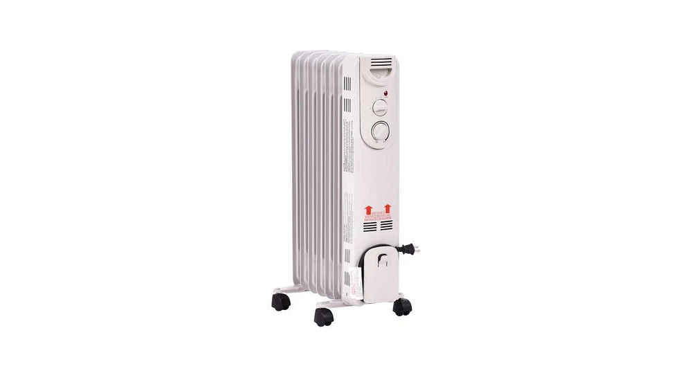 Slickblue 1500 W Electric Portable Oil Filled Radiator Space Heater with 3 Heat Settings