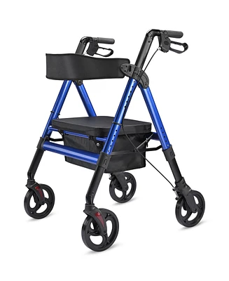 Yescom Large Medical Rollator Bariatric Rolling Walker Padded Seat Folding Aluminum