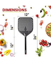 The Kitchen Chef Tkc Perforated Pizza Peel - 12" Metal Pizza Turner, Indoor & Outdoor Use, Durable and Heat