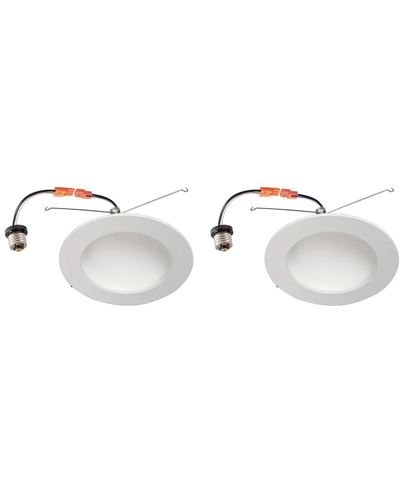 Tesler 6" White Dome Retrofit 15 Watt Led Recessed Downlight 2-Pack