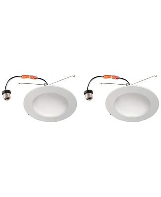 6" White Dome Retrofit 15 Watt Led Recessed Downlight 2-Pack - Tesler