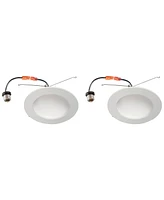 Tesler 6" White Dome Retrofit 15 Watt Led Recessed Downlight 2-Pack