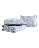 Tommy Bahama Home Pen And Ink Reversible 3 Piece Quilt Set